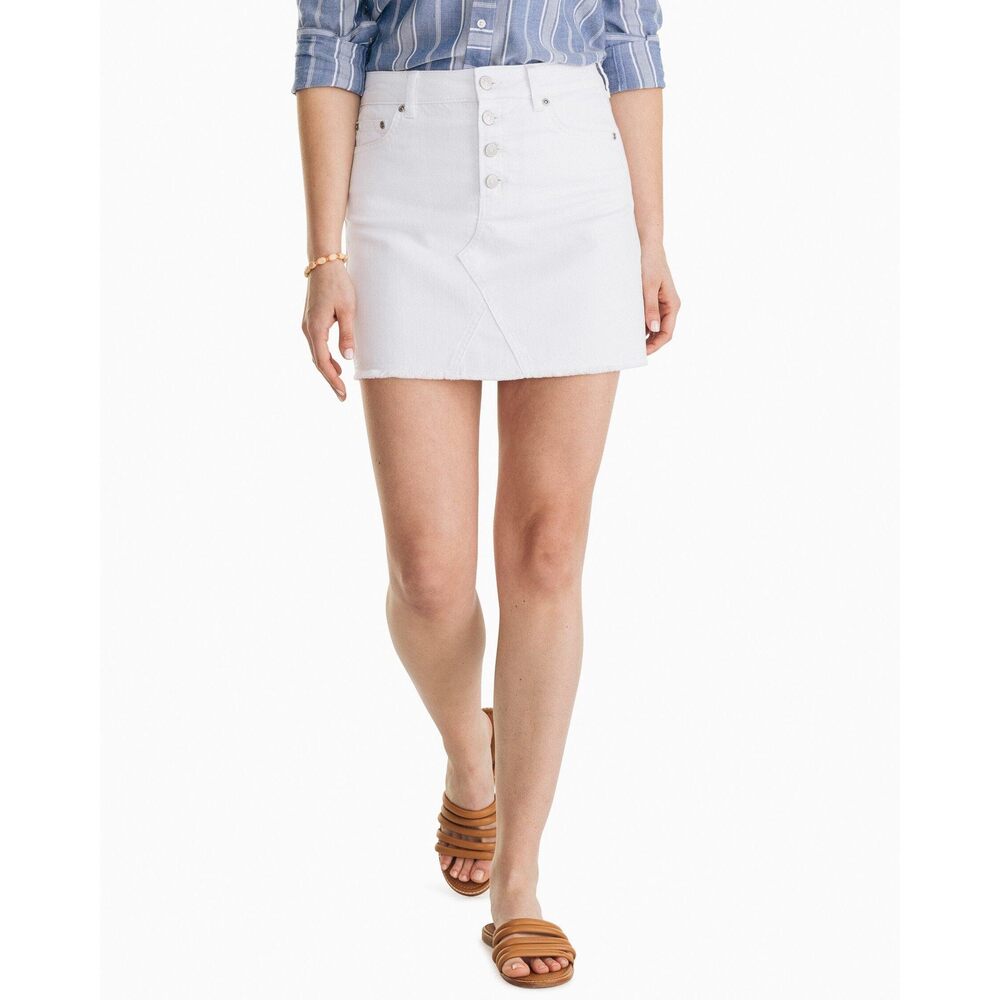 Southern Tide Gabriela Denim Skirt Classic White 31